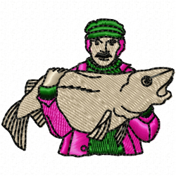Fishing Embroidery Design 7 Fishing Embroidery Design 7